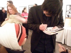 Hosoda-san signing autographs